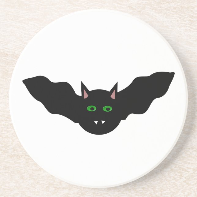 En Grès Dessous de verre d'Halloween de chauve-souris Vamp (Devant)