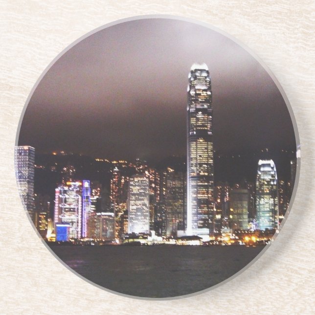 En Grès Dessous de verre d'horizon de ville (Devant)