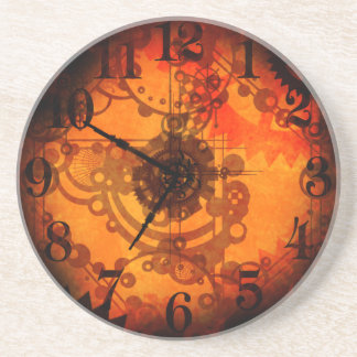 En Grès Dessous de verre d'horloge de Steampunk