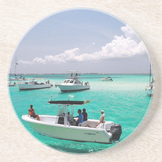 En Grès Dessous de verre d'îles de Grand Cayman de ville (Devant)