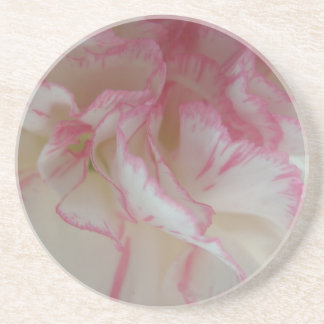 En Grès Dessous de verre d'oeillets blancs et roses
