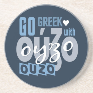En Grès Dessous de verre d'Ouzo