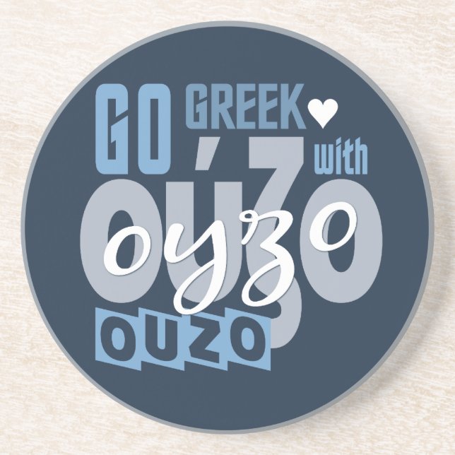 En Grès Dessous de verre d'Ouzo (Devant)