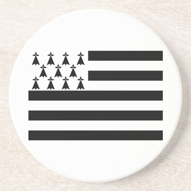 En Grès Dessous de verre drapeau breton patriotique (Devant)