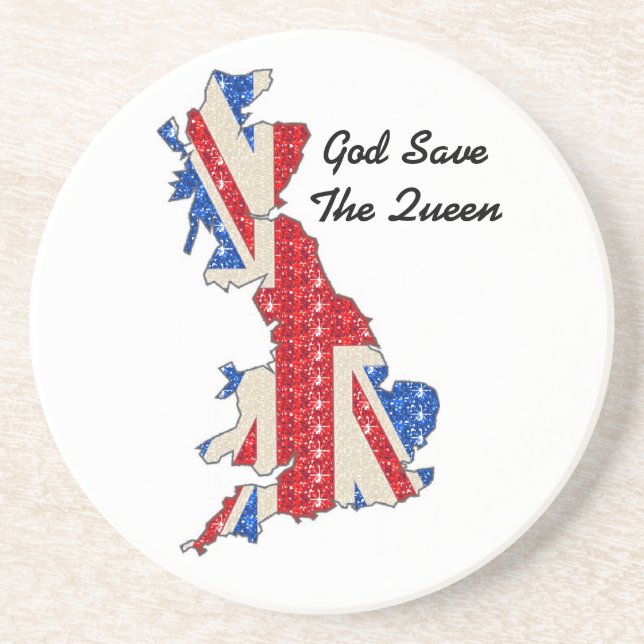 En Grès Dessous de verre Drapeau Royaume-Uni God Save The  (Devant)
