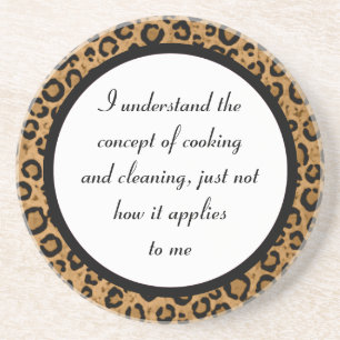 En Grès Dessous de verre drôles de léopard