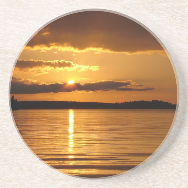 En Grès Dessous de verre du coucher de soleil de Konnevesi (Devant)