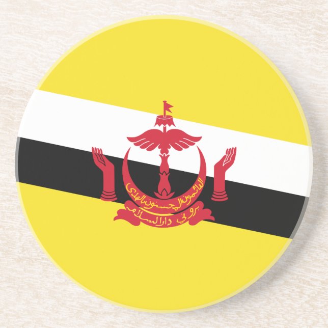 En Grès Dessous de verre du drapeau patriotique du Brunei (Devant)