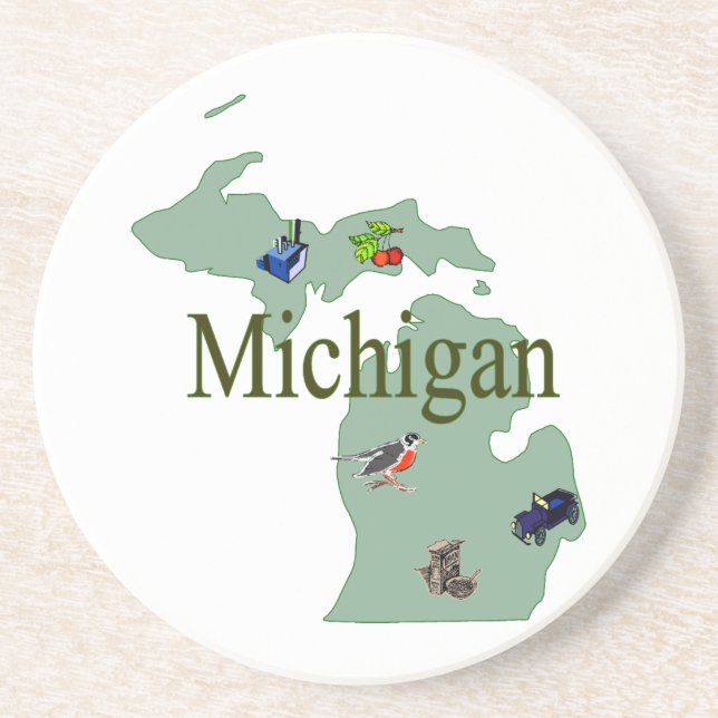 En Grès Dessous de verre du Michigan (Devant)