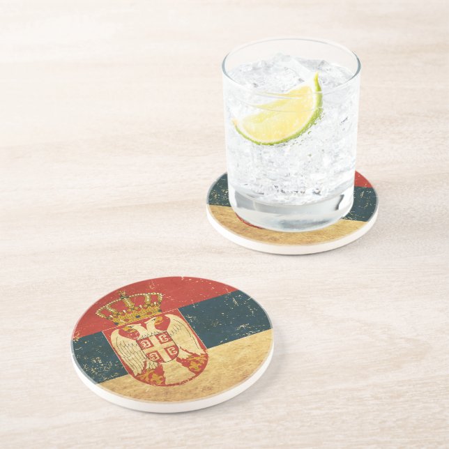En Grès Dessous de verre du pavillon de la Serbie (Côté)