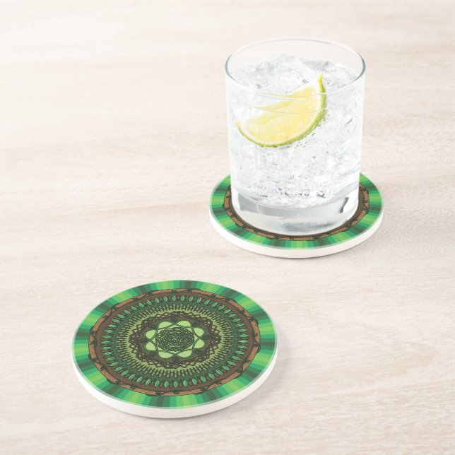 En Grès Dessous de verre Earth Mandala (Côté)