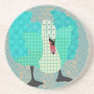 En Grès Dessous de verre élégants de bleu du cygne II