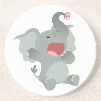 En Grès Dessous de verre Eléphant Cartoon Sleepy