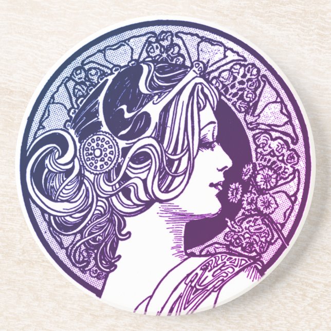 En Grès Dessous de verre Fancy Lady Sandstone Drink (Devant)
