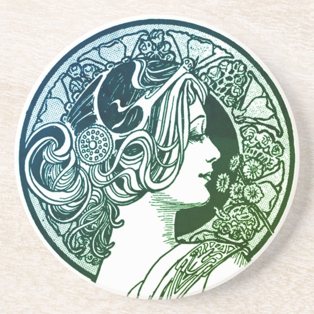 En Grès Dessous de verre Fancy Lady Sandstone Drink (Devant)