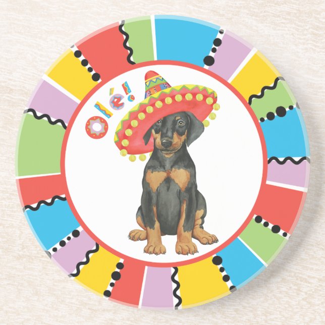 En Grès Dessous de verre Fiesta Doberman Pinscher (Devant)