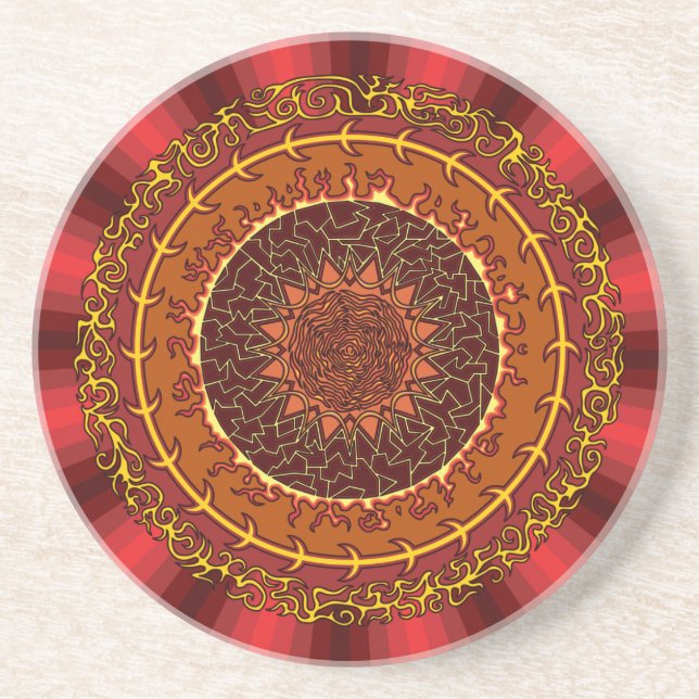 En Grès Dessous de verre Fire Mandala (Devant)