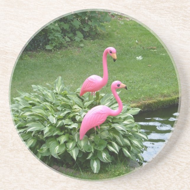 EN GRÈS DESSOUS DE VERRE FLAMANTS ROSES ROK (Devant)