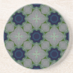En Grès Dessous de verre Fleurs Bleues