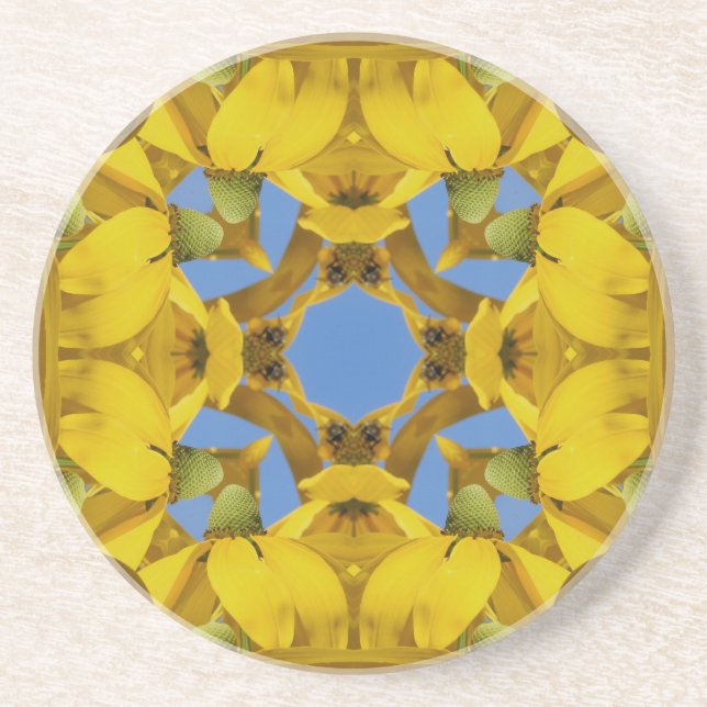 En Grès Dessous de verre floral kaléidoscope à confleur ja (Devant)