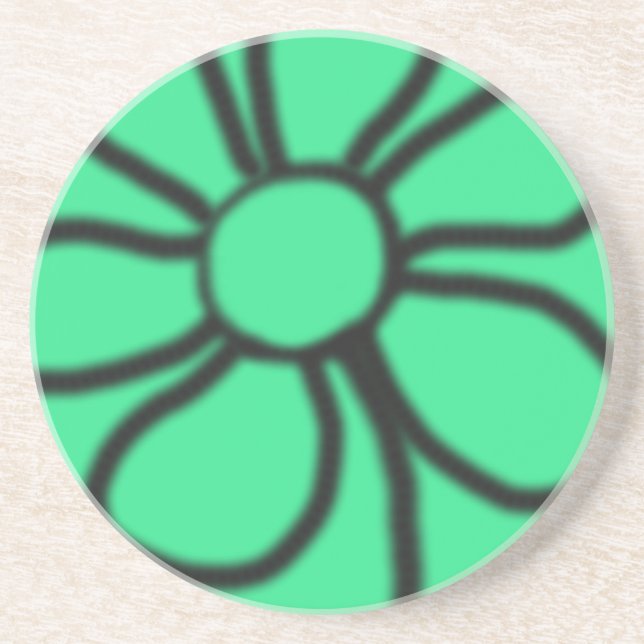 En Grès Dessous de verre floral mood (vert) (Devant)