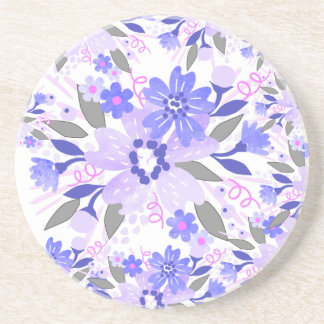 En Grès Dessous de verre Floral pourpre