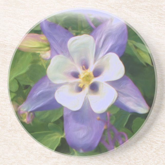 En Grès Dessous de verre floraux de Columbine (Devant)