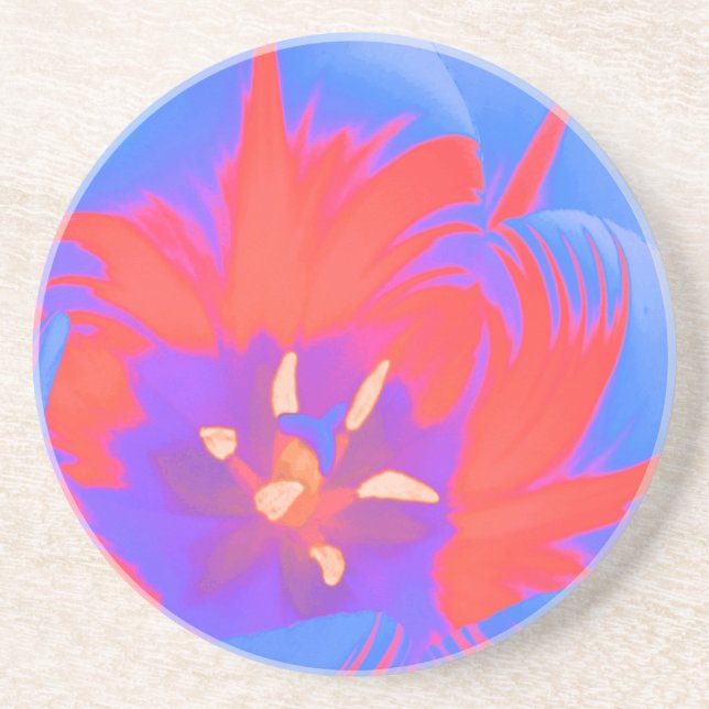 En Grès Dessous de verre Fluorescent Tulip (Devant)