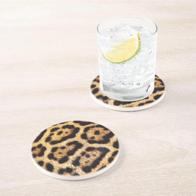 En Grès Dessous de verre fourrure Faux Leopard (Côté)
