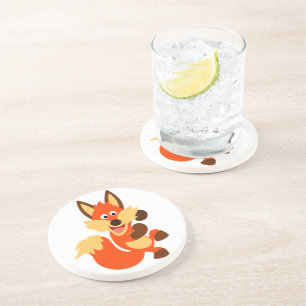 En Grès Dessous de verre Fox Dancing Cute