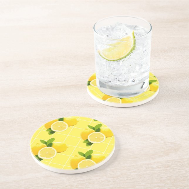 En Grès Dessous de verre frais au citron (Côté)
