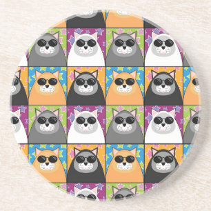 En Grès Dessous de verre frais de chat