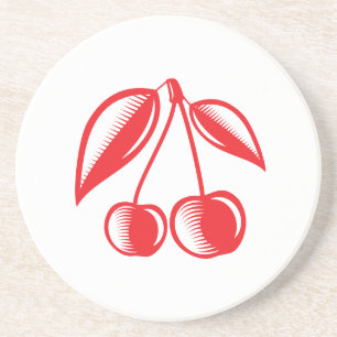 En Grès Dessous de verre Fruits de cerise