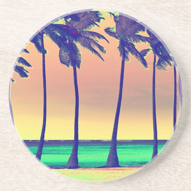 En Grès dessous de verre géniaux de plage (Devant)