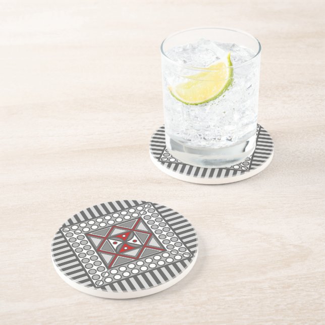 En Grès Dessous de verre géométrique alternatif (Côté)