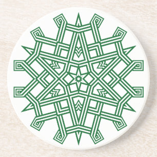 En Grès Dessous de verre géométriques des flocs de neige