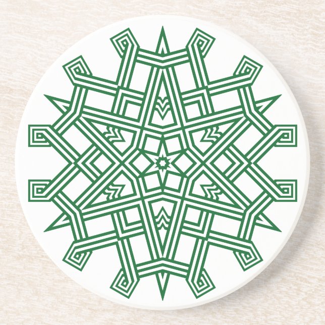 En Grès Dessous de verre géométriques des flocs de neige (Devant)