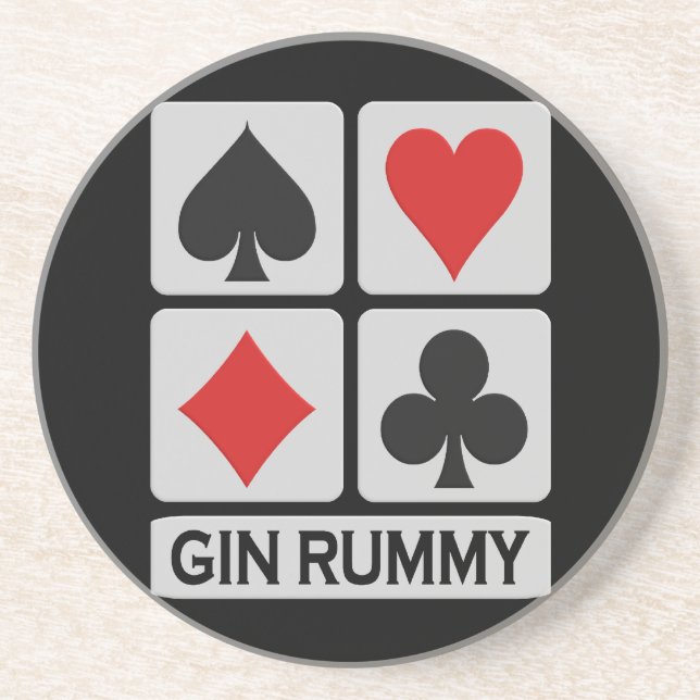 En Grès Dessous de verre Gin Rummy (Devant)