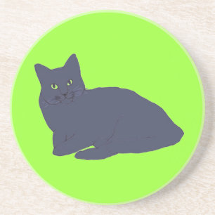 En Grès Dessous de verre Grey Kitty