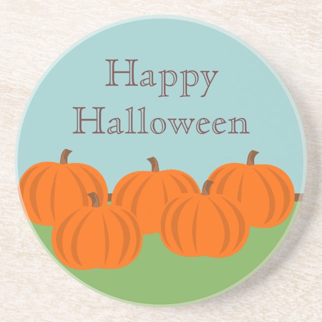 En Grès Dessous de verre Halloween citrouille Patch (Devant)