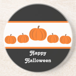 En Grès Dessous de verre Halloween de ligne citrouille