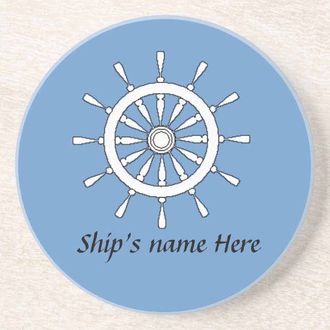 En Grès Dessous de verre - Helm with Ship Name (v.2) (Devant)