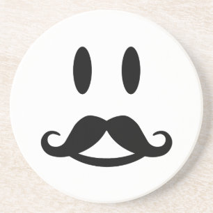 En Grès Dessous de verre heureux de coutume de moustache