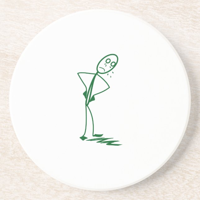 En Grès Dessous de verre Homme Très Triste (Devant)
