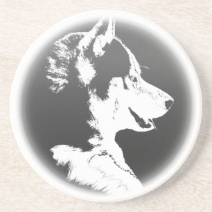 En Grès Dessous de verre Husky Dessous de verre Chien Chie
