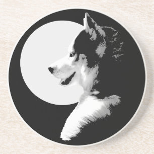 En Grès Dessous de verre Husky personnalisé Husky Chien Ch