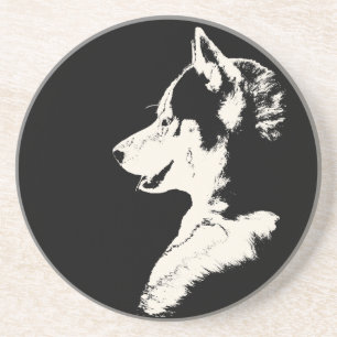 En Grès Dessous de verre Husky personnalisé Husky Chien Ch