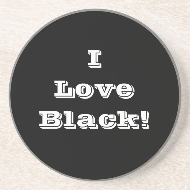 En Grès Dessous de verre I Love Black (Devant)