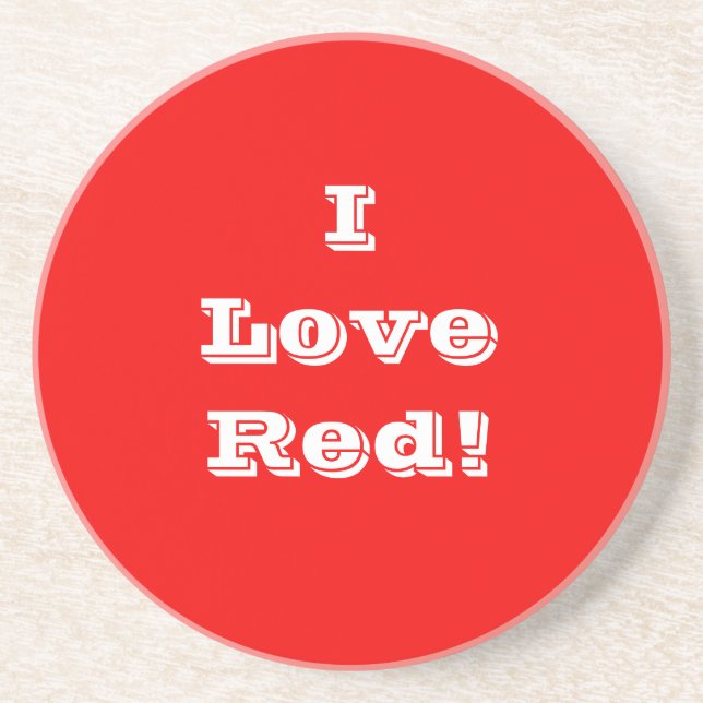 En Grès Dessous de verre I Love Red (Devant)