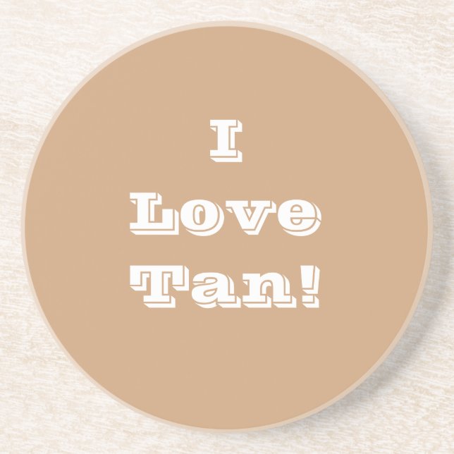 En Grès Dessous de verre I Love Tan (Devant)